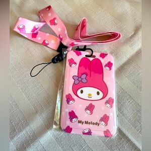 MY MELODY LANYARD WITH ID CARD HOLDER NWT